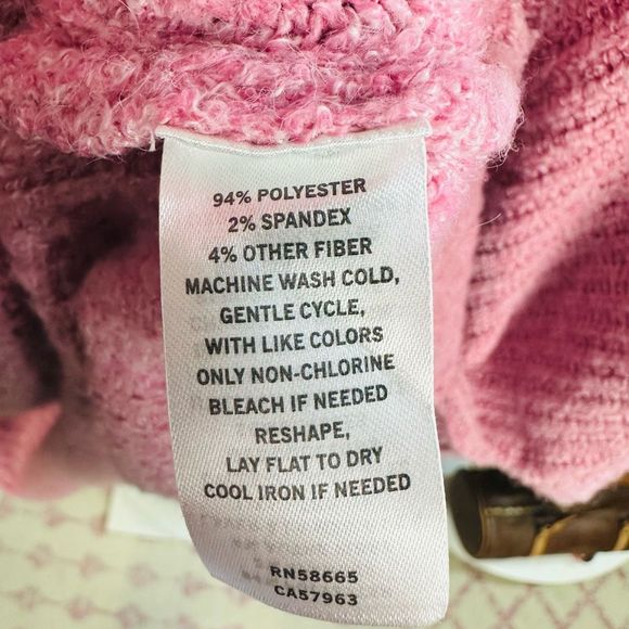NWT Halogen Pink Long Sleeve Cable Knit Sweater Size Medium - Picture 5 of 7